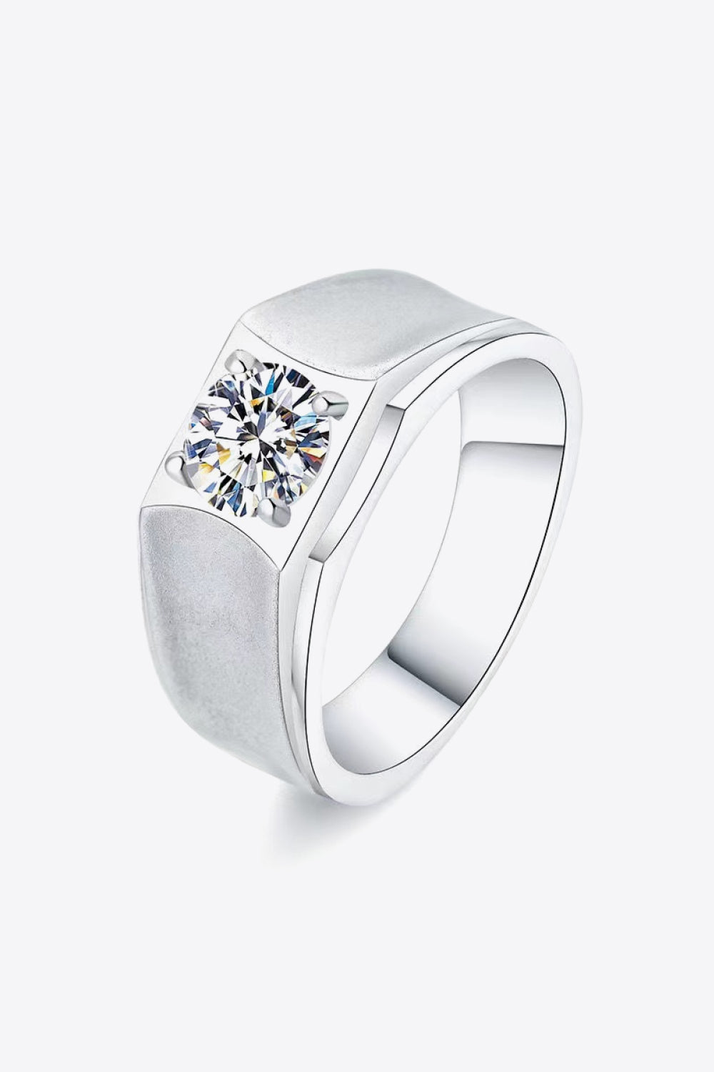 1 Carat Moissanite Wide Band Ring Moissanite - Tophatter Daily Deals