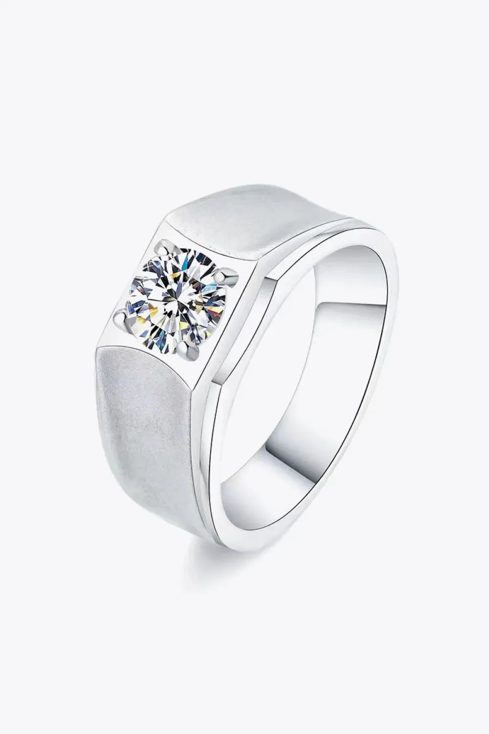 1 Carat Moissanite Wide Band Ring Moissanite - Tophatter Daily Deals