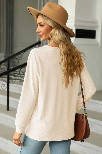 V-Neck Long Sleeve T-Shirt Women's T-Shirts - Tophatter Daily Deals