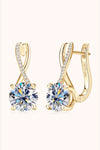 4 Carat Moissanite 925 Sterling Silver Earrings Gold One Size Moissanite - Tophatter Daily Deals