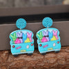 Acrylic Alloy Car Shape Dangle Earrings Pastel Blue One Size Earrings - Tophatter Daily Deals