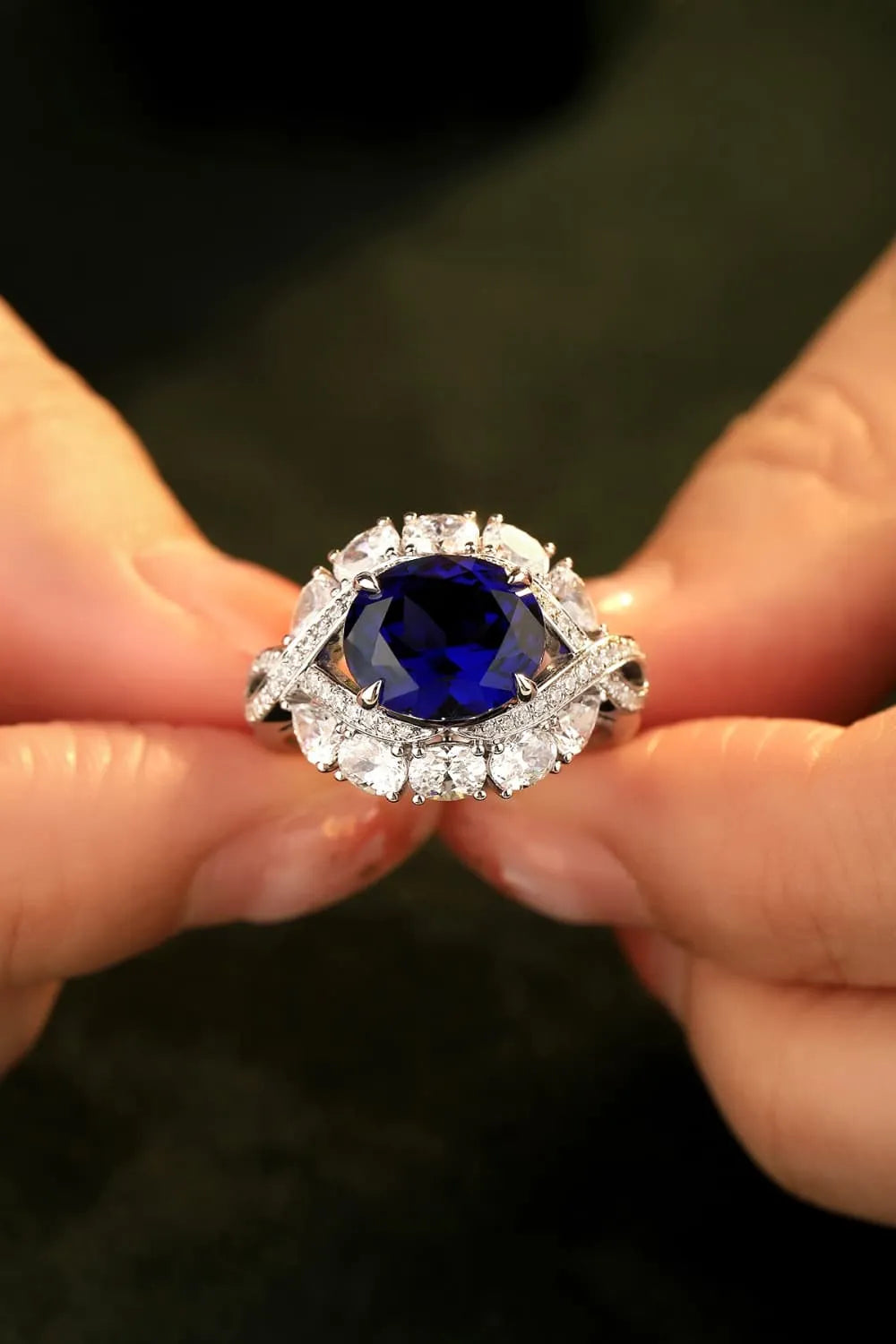 5 Carat Lab-Grown Sapphire Platinum-Plated Ring Rings - Tophatter Daily Deals