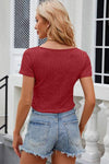 Sweetheart Neck Short Sleeve T-Shirt Women's T-Shirts - Tophatter Daily Deals