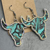 Rhinestone Trim Alloy Bull Earrings Earrings - Tophatter Daily Deals