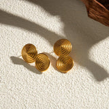 18K Gold-Plated Stainless Steel Earrings Gold One Size Earrings - Tophatter Daily Deals