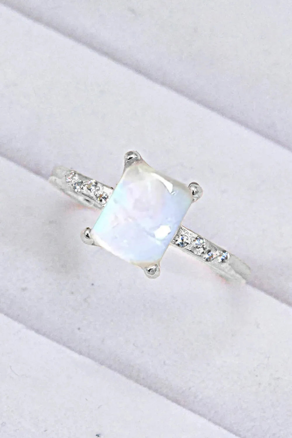 Square Moonstone Ring Moonstone - Tophatter Daily Deals