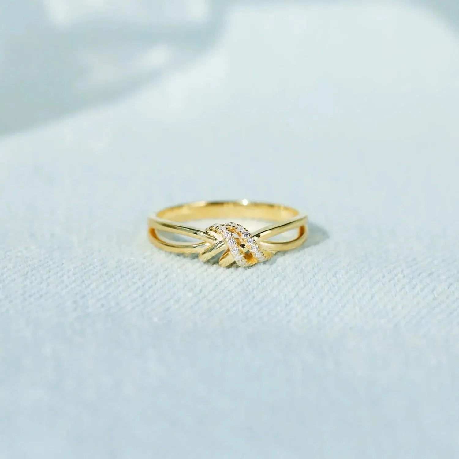 925 Sterling Silver Inlaid Zircon Wrapped Knot Ring Rings - Tophatter Daily Deals