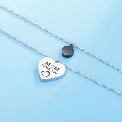 Stainless Steel Double-Layered Heart Pendant Necklace Necklaces - Tophatter Daily Deals