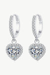 Moissanite Heart-Shaped Drop Earrings - Tophatter Shopping Deals
