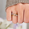 Crisscross Gold-Plated 925 Sterling Silver Ring Rings - Tophatter Daily Deals