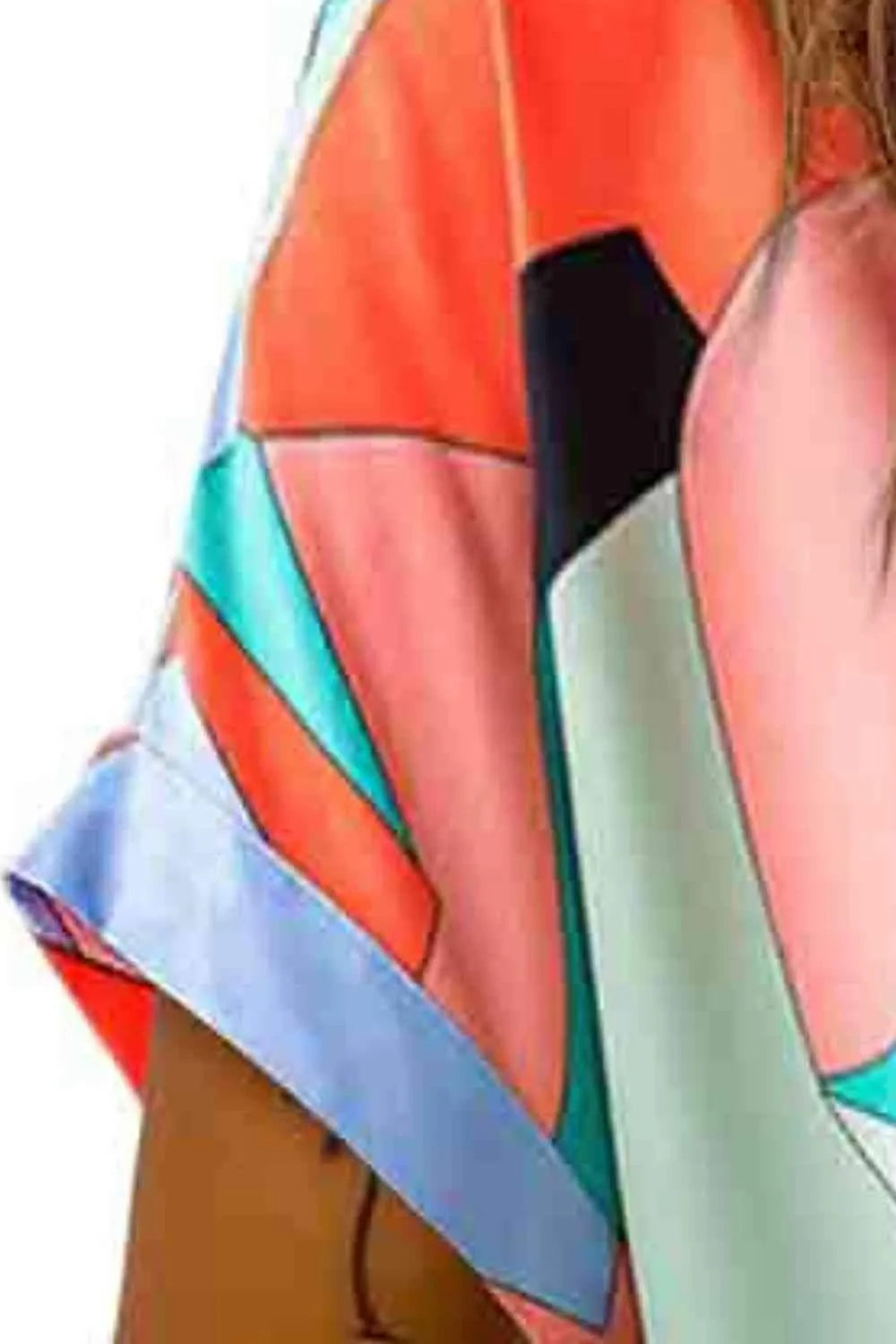 Printed V-Neck Short Sleeve Blouse Blouses - Tophatter Daily Deals