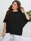 Plus Size Seam Detail Half Sleeve Top Blouses - Tophatter Daily Deals