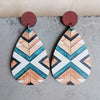 Geometric Wood Teardrop Earrings Style B One Size Earrings - Tophatter Daily Deals