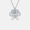 Moissanite 925 Sterling Silver Bow & Heart Necklace Moissanite - Tophatter Daily Deals