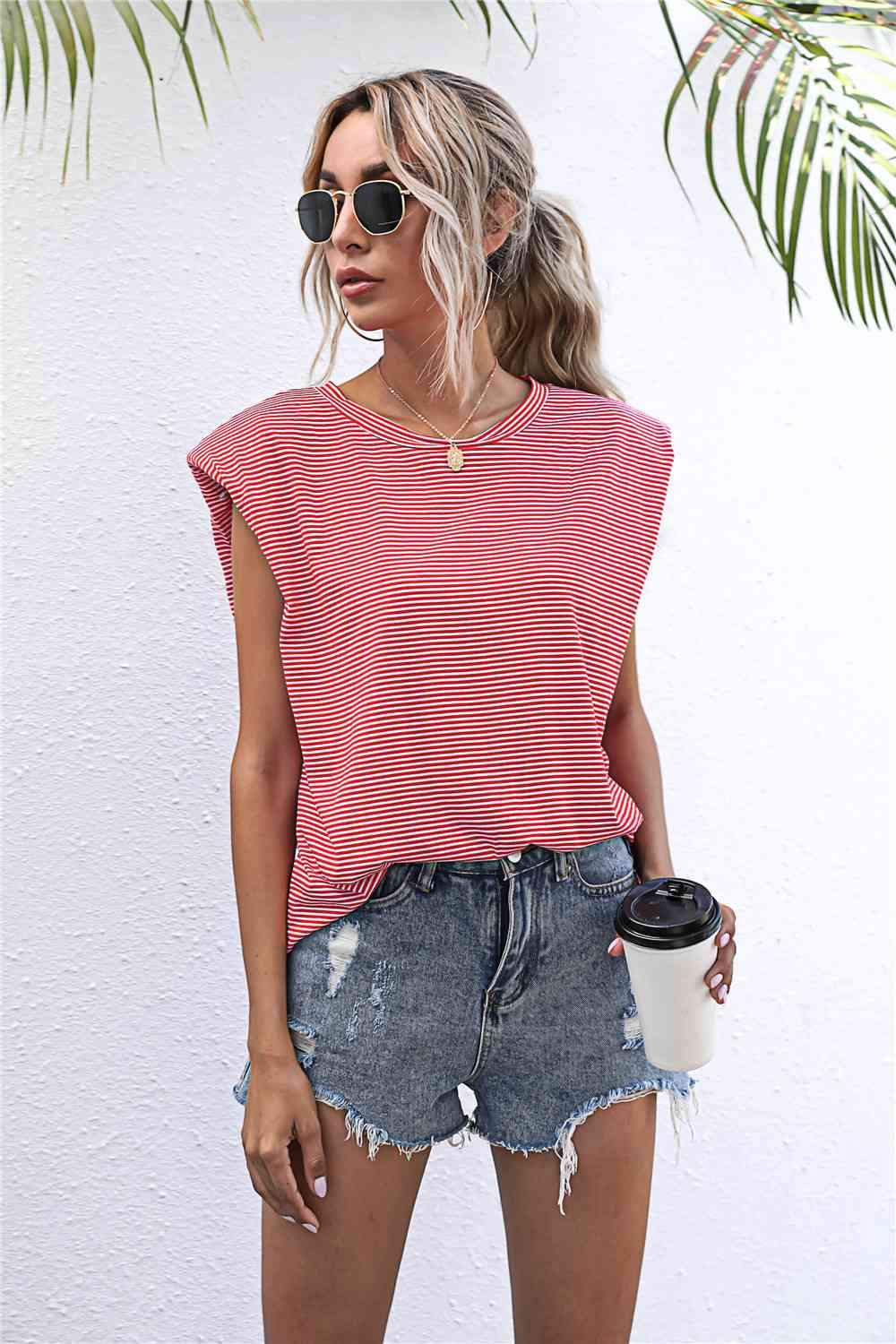 Round Neck Cap Sleeve Tee Women's T-Shirts - Tophatter Daily Deals