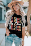 BE KIND Graphic Short Sleeve Tee Black Women's T-Shirts - Tophatter Daily Deals