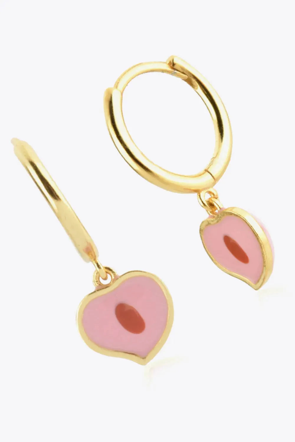 925 Sterling Silver Heart Drop Huggie Earrings Earrings - Tophatter Daily Deals