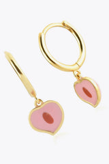 925 Sterling Silver Heart Drop Huggie Earrings Earrings - Tophatter Daily Deals