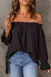 Off-Shoulder Flounce Sleeve Blouse Blouses - Tophatter Daily Deals