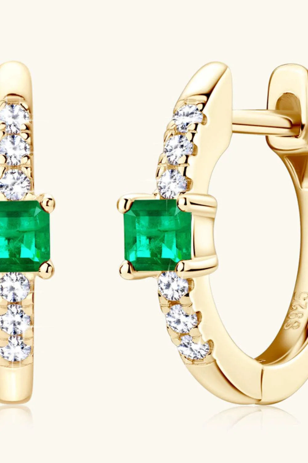 Lab-Grown Emerald Earrings Earrings - Tophatter Daily Deals