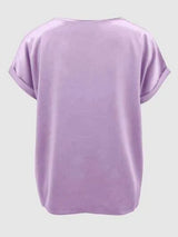 Round Neck Short Sleeve T-Shirt Women's T-Shirts - Tophatter Daily Deals