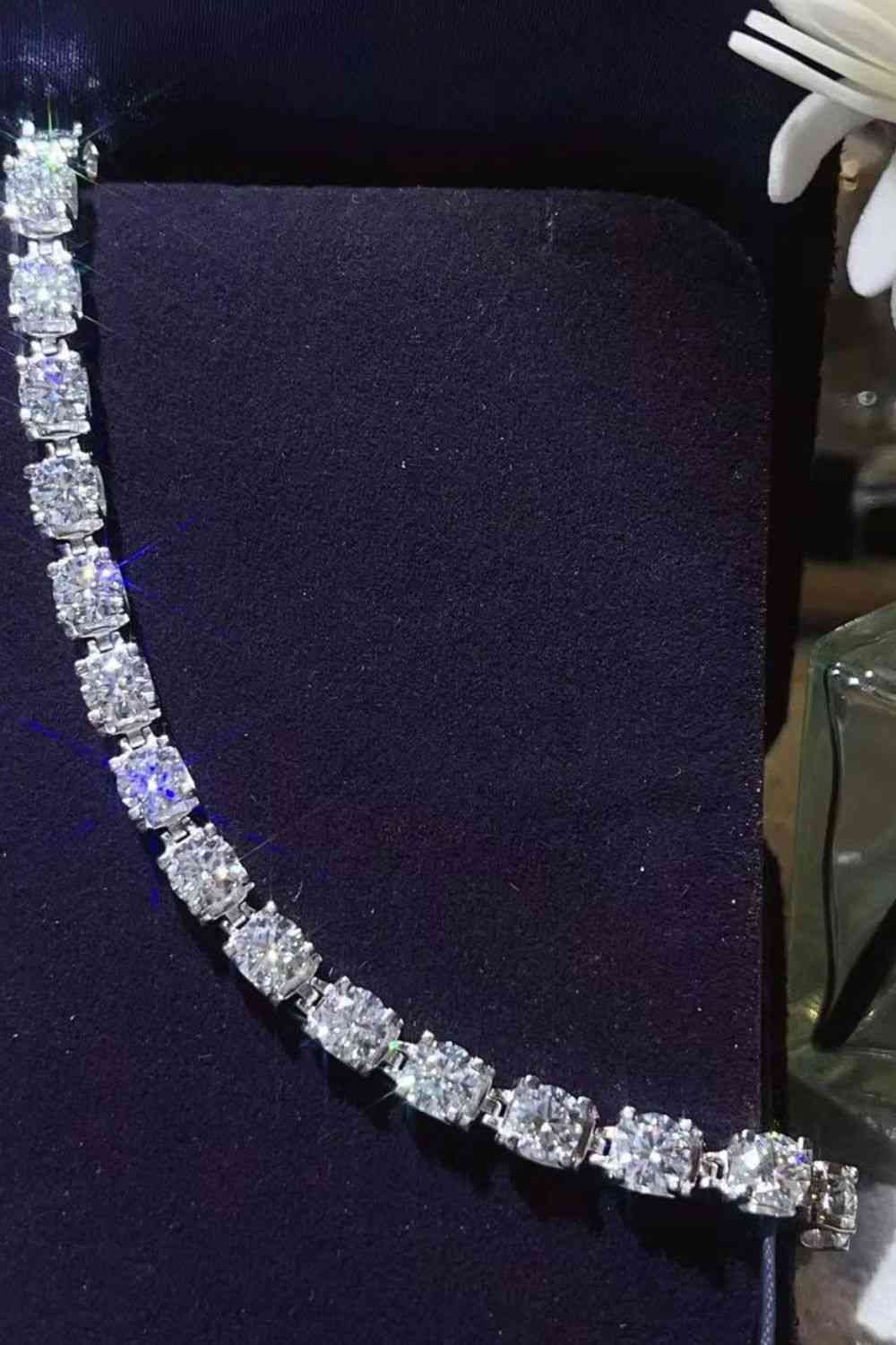 10 Carat Moissanite Platinum-Plated Bracelet - Tophatter Shopping Deals