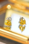 2 Carat Yellow Heart Moissanite Platinum-Plated Earrings Moissanite - Tophatter Daily Deals