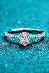 925 Sterling Silver Inlaid 1 Carat Moissanite Ring Moissanite - Tophatter Daily Deals