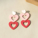 Cutout Heart Acrylic Dangle Earrings Blush Pink One Size Earrings - Tophatter Daily Deals