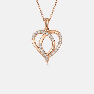 Moissanite 925 Sterling Silver Heart Shape Necklace Moissanite - Tophatter Daily Deals