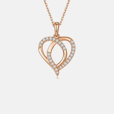 Moissanite 925 Sterling Silver Heart Shape Necklace Moissanite - Tophatter Daily Deals