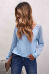 Sheer Striped V-Neck Top - Tophatter Deals