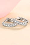 925 Sterling Silver Inlaid Moissanite Huggie Earrings Moissanite - Tophatter Daily Deals