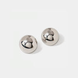 Hemispherical Stainless Steel Clip On Earrings Silver One Size Earrings - Tophatter Daily Deals