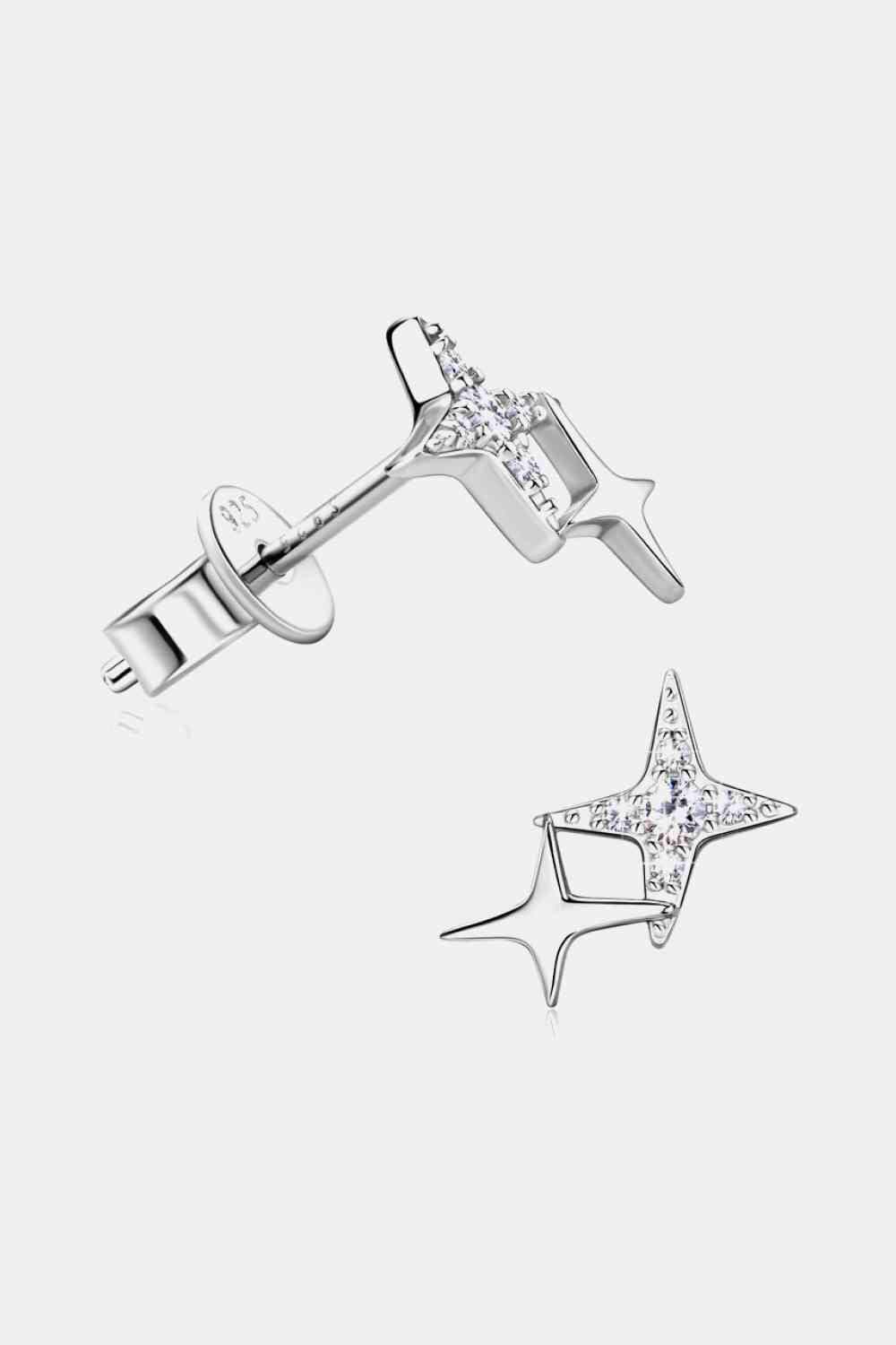 Moissanite 925 Sterling Silver Star Shape Earrings Moissanite - Tophatter Daily Deals