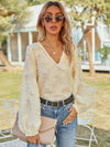 V-Neck Long Sleeve Blouse Blouses - Tophatter Daily Deals