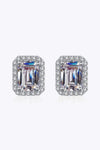 Adored 1 Carat Moissanite Rhodium-Plated Square Stud Earrings Moissanite - Tophatter Daily Deals