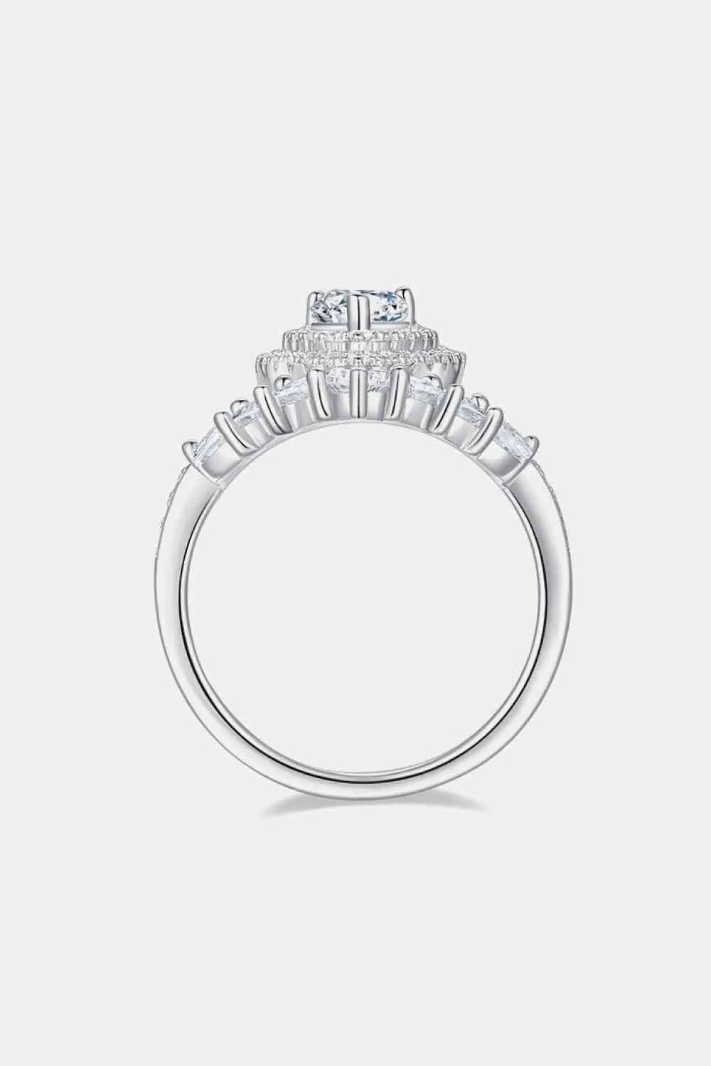 1 Carat Moissanite 925 Sterling Silver Crown Ring Moissanite - Tophatter Daily Deals