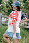 Stars and Stripes V-Neck Tee Shirt Women's T-Shirts - Tophatter Daily Deals