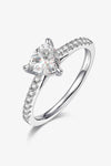 1 Carat Moissanite Triangle 925 Sterling Silver Ring Silver Moissanite - Tophatter Daily Deals