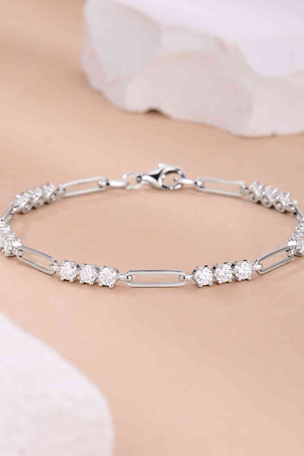 1.8 Carat Moissanite 925 Sterling Silver Bracelet Silver One Size Moissanite - Tophatter Daily Deals