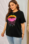 Plus Size Lip Graphic Tee Shirt Women's T-Shirts - Tophatter Daily Deals