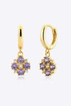 Inlaid Zircon 925 Sterling Silver Drop Earrings Purple One Size Earrings - Tophatter Daily Deals