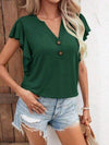 Notched Cap Sleeve T-Shirt Women's T-Shirts - Tophatter Daily Deals