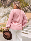 Plus Size Tie Neck Puff Sleeve Blouse Blouses - Tophatter Daily Deals