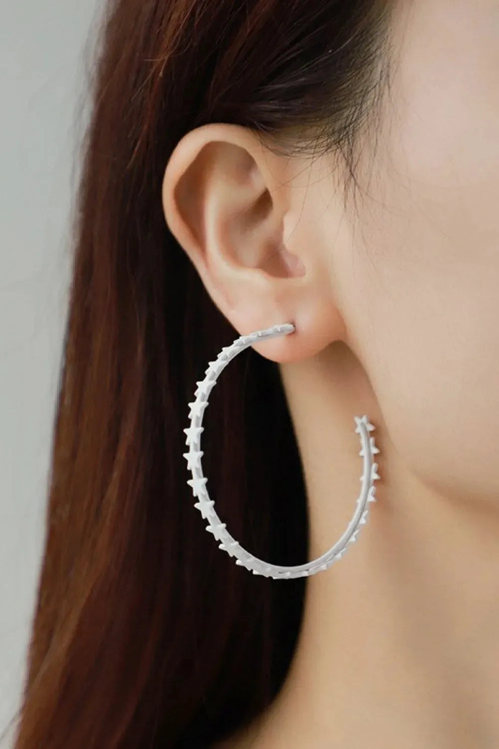 Star Copper C-Hoop Earrings White One Size Earrings - Tophatter Daily Deals