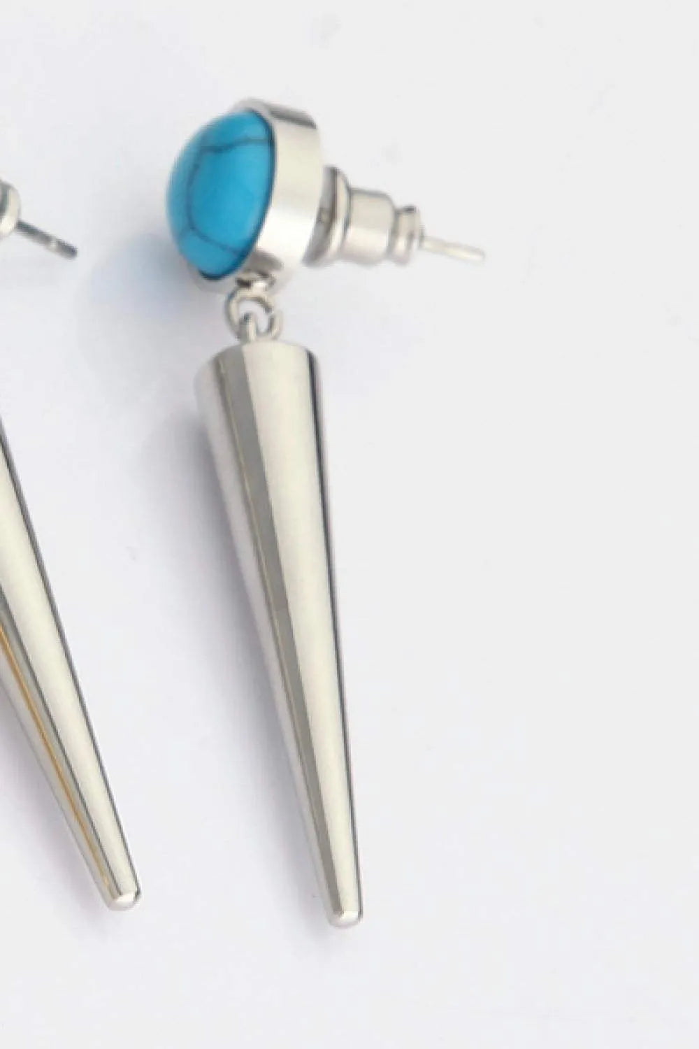 18K Stainless Steel Turquoise Drop Earrings Earrings - Tophatter Daily Deals