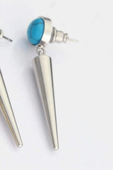 18K Stainless Steel Turquoise Drop Earrings Earrings - Tophatter Daily Deals