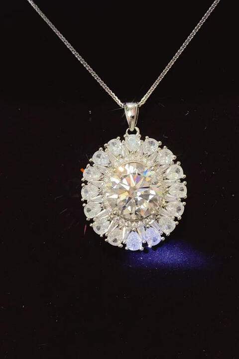 5 Carat Moissanite 925 Sterling Silver Necklace Silver One Size Moissanite - Tophatter Daily Deals