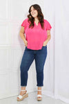 Sew In Love Just For You Full Size Short Ruffled Sleeve Length Top in Hot Pink Blouses - Tophatter Daily Deals